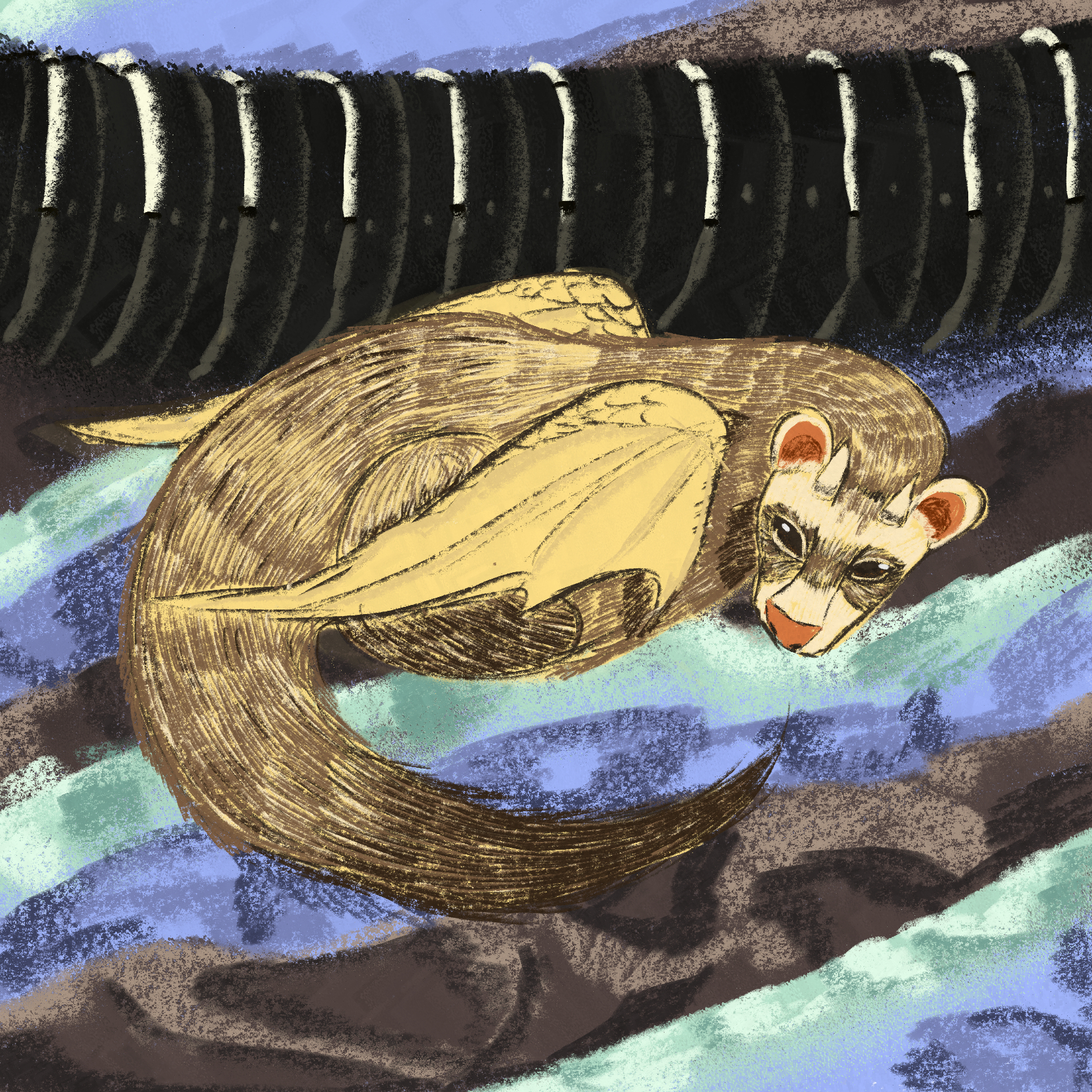 ferret with dragon features